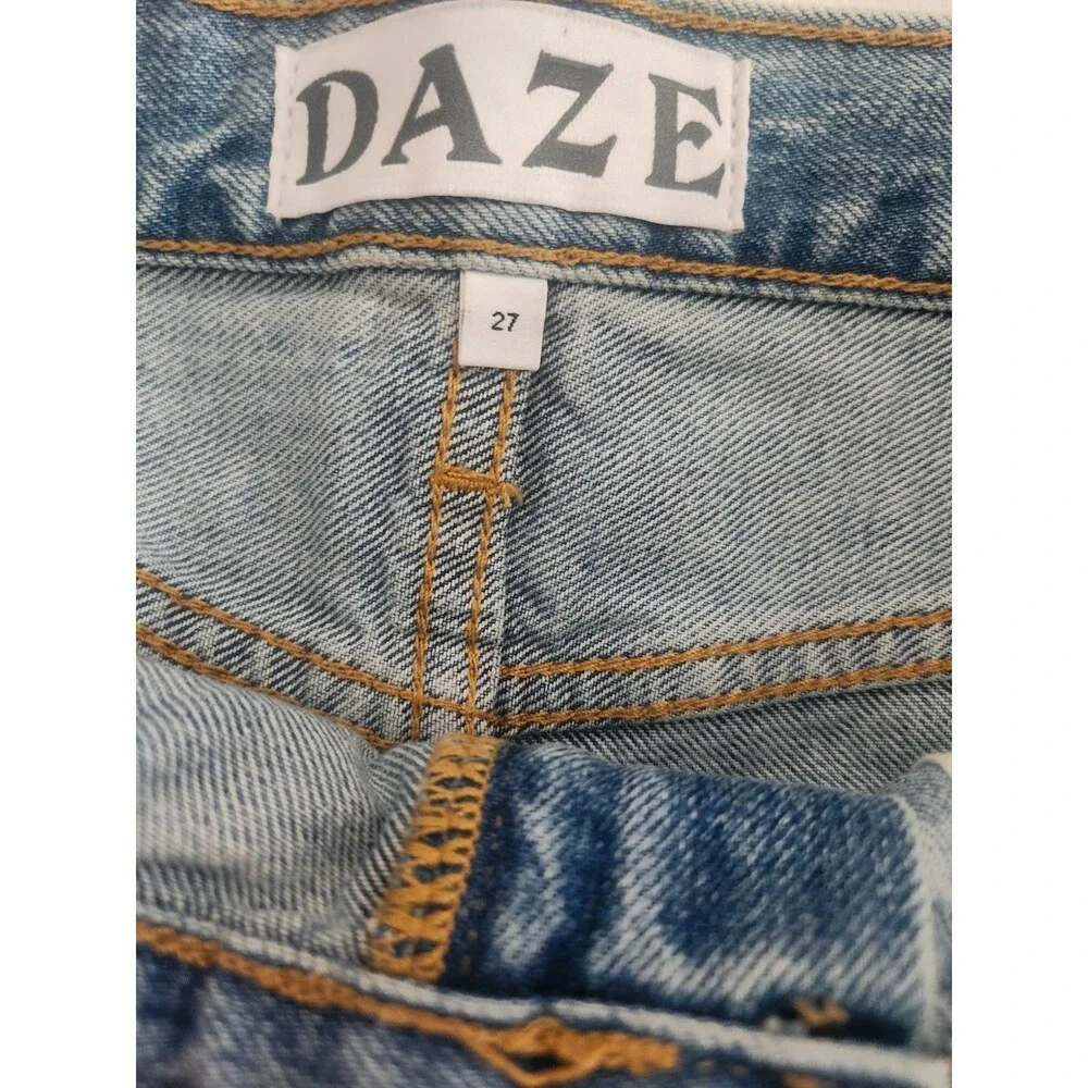 DAZE Denim Cutoff Shorts Womens Size 27 Small Light Wash High Rise Raw Hem NEW - Picture 4 of 10